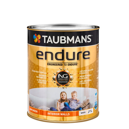 Taubmans Low Sheen Endure Interior Walls Paint - 1L - White