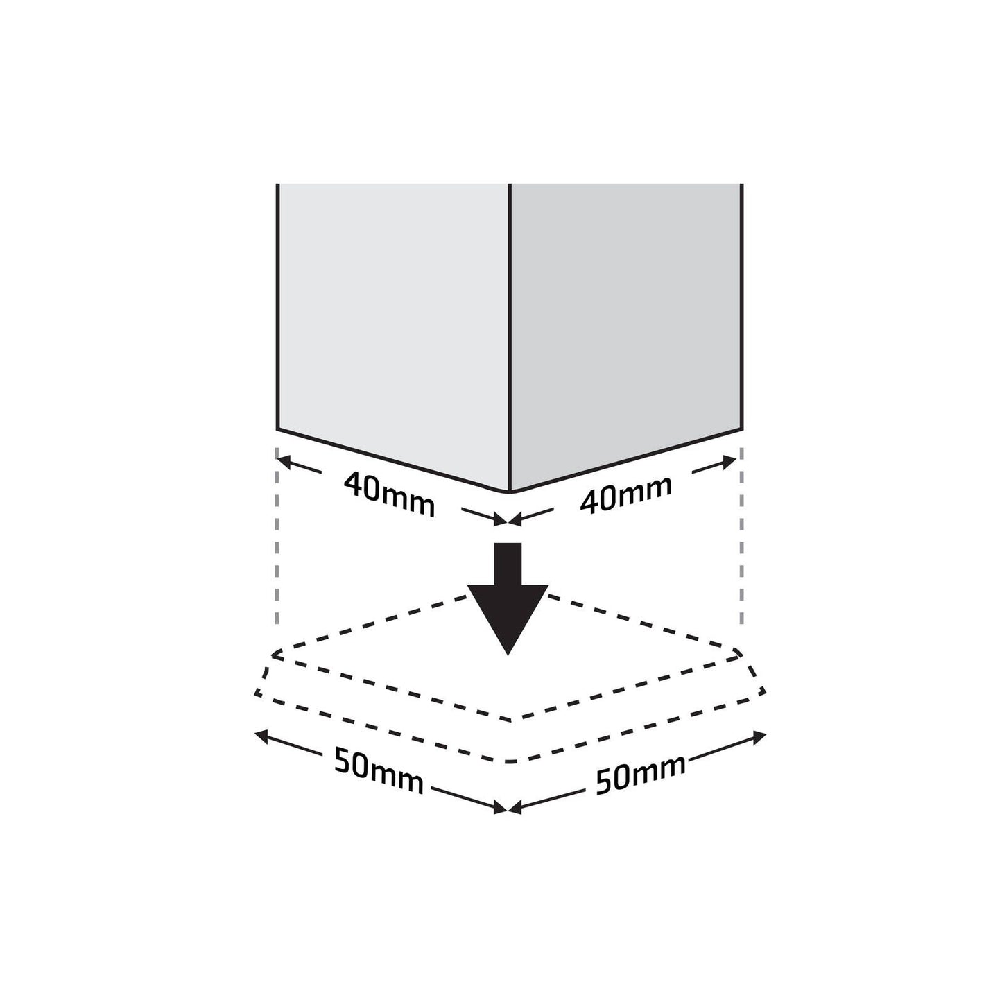Surface Gard Brown Square Rubber Castor Cup - 40mm - 4 Pack