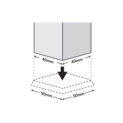 Surface Gard Brown Square Rubber Castor Cup - 40mm - 4 Pack