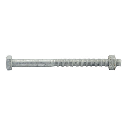 Zenith Hot Dip Galvanised Hex Head Bolts & Nuts - M10 x 130mm - 25 Pack
