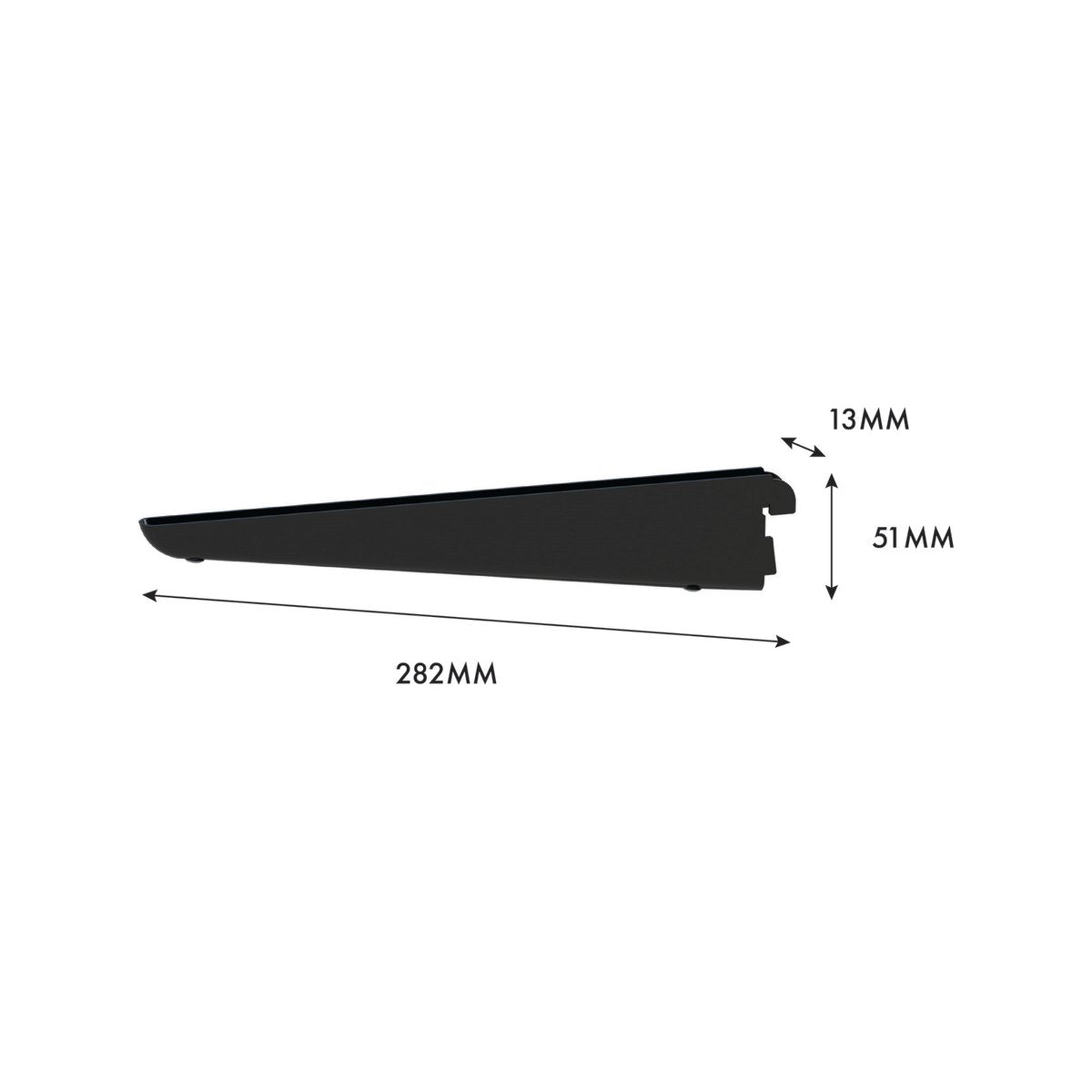 Flexi Storage 270mm Black Double Slot Bracket Steel 40kg Capacity