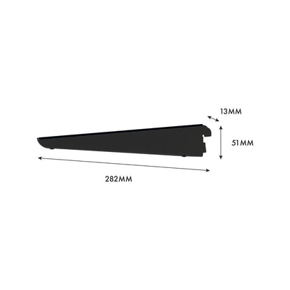 Flexi Storage 270mm Black Double Slot Bracket Steel 40kg Capacity