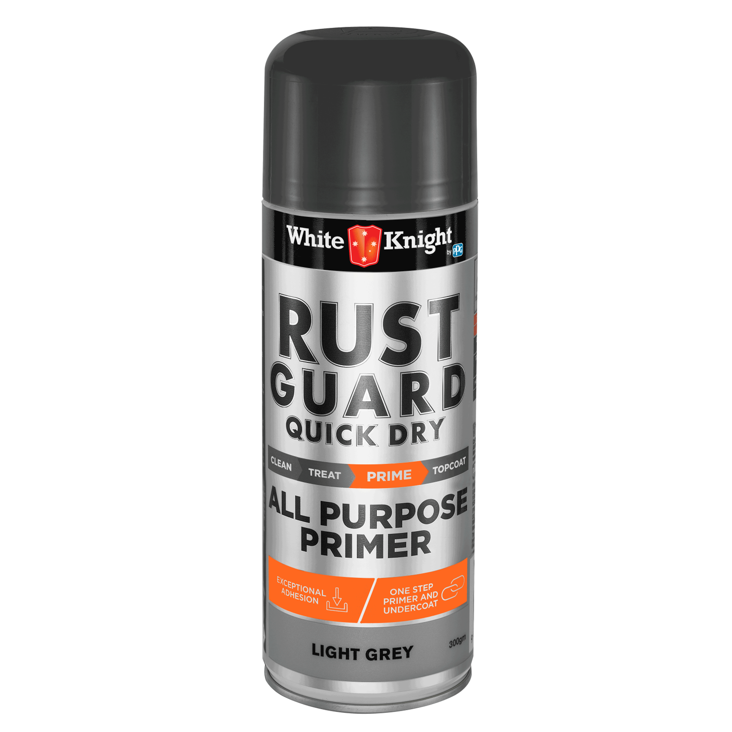 White Knight Rust Guard Quick Dry Primer Spray Paint - 300g - Light Grey