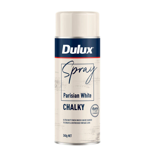 Dulux Chalky Spray Paint - 340g - Parisian White