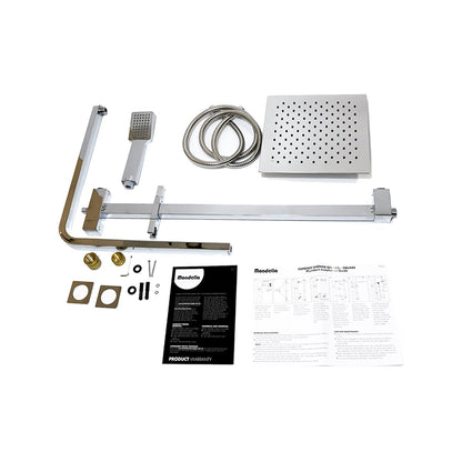 Mondella Chrome Rococo Shower On Rail 400mm Brass Stainless Steel
