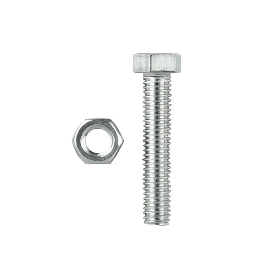 Pinnacle Zinc Plated Hex Head Bolts and Nuts M6 x 50mm 4 Pack