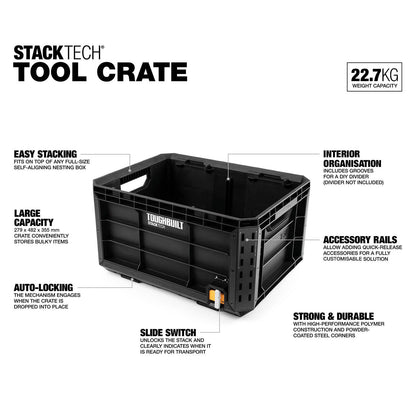 Toughbuilt Stacktech Tool Crate - 482 x 355 x 280mm