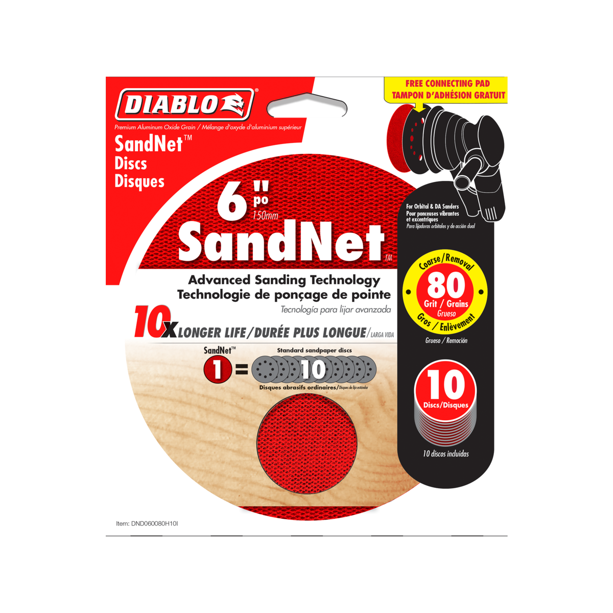 Diablo Orbital Sandnet Discs - 150mm - 10 Pack - Aluminium Oxide - Clog-Reducing