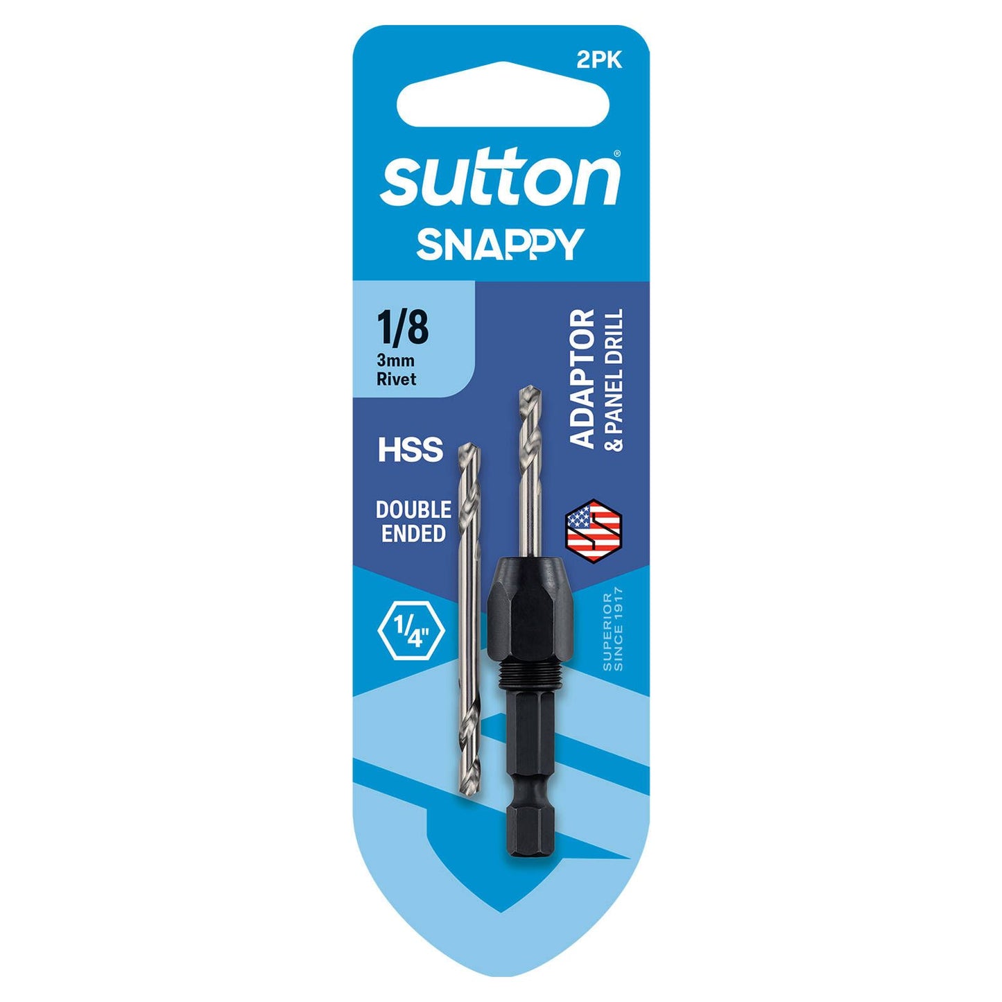 Sutton Snappy Adaptor & Double Ended Panel Drill - 1/8" - 2 Pack