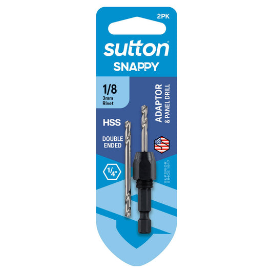 Sutton Snappy Adaptor & Double Ended Panel Drill - 1/8" - 2 Pack