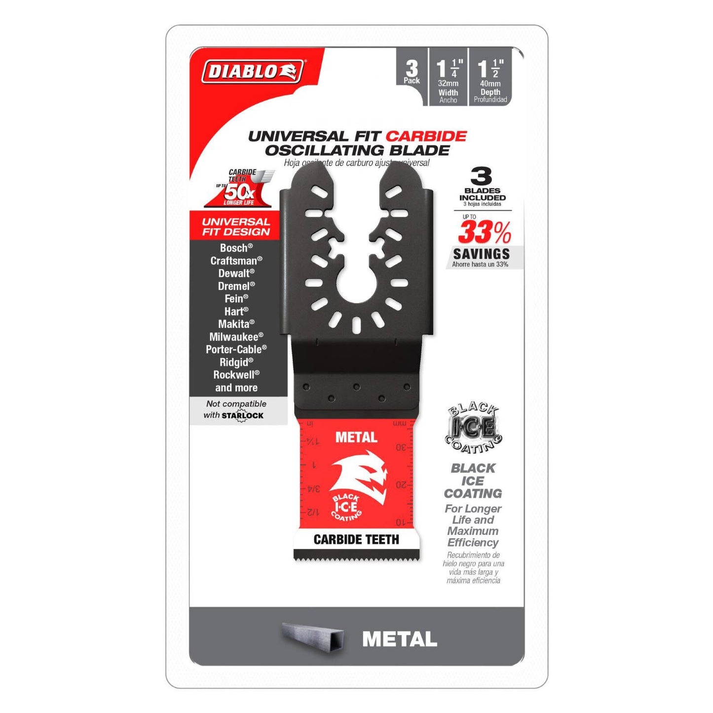 Diablo Carbide Multi Tool Blades for Metal - 32mm - 3 Pack