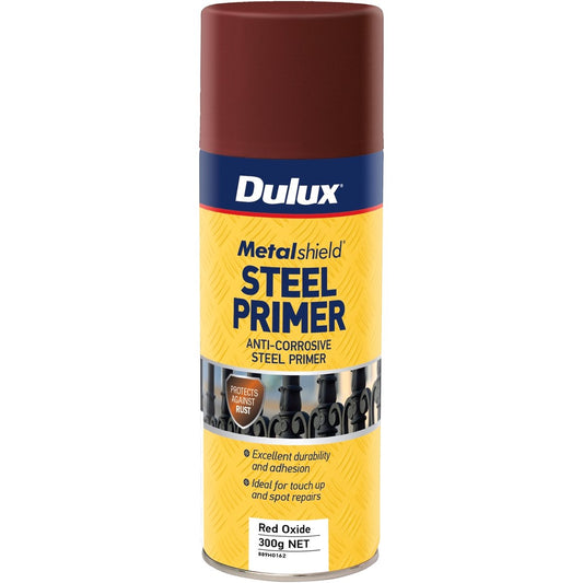 Dulux Metalshield Steel Primer Spray 300g Red Oxide Anti-Corrosive