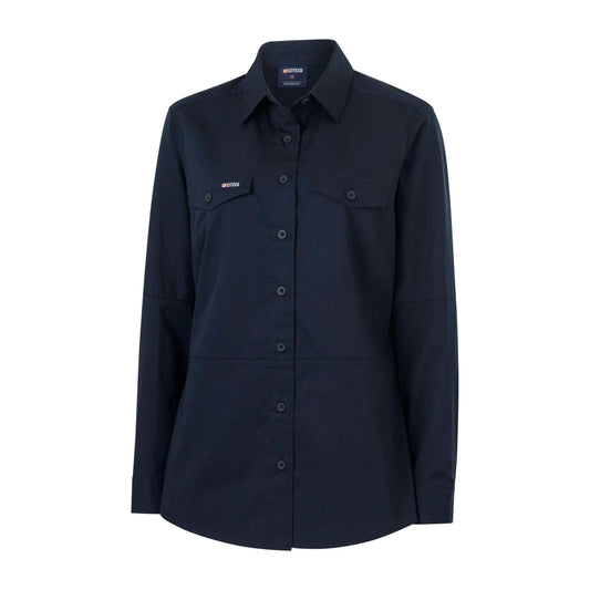 Citeco Womens Long Sleeve Shirt - Size 12 - Navy
