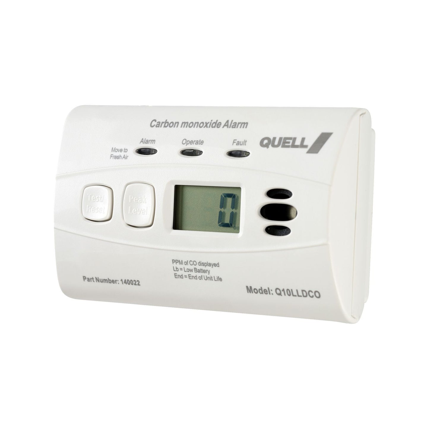Quell Carbon Monoxide Alarm - 195 x 290mm - White - 10 Year