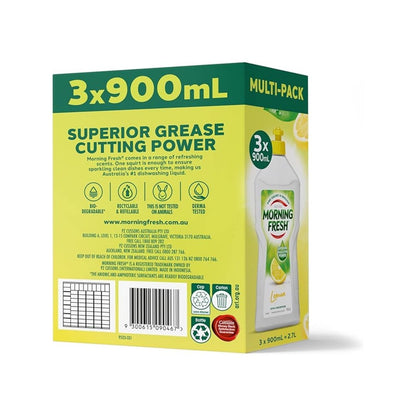 Morning Fresh Lemon Dishwashing Liquid - 900ml - 3 Pack