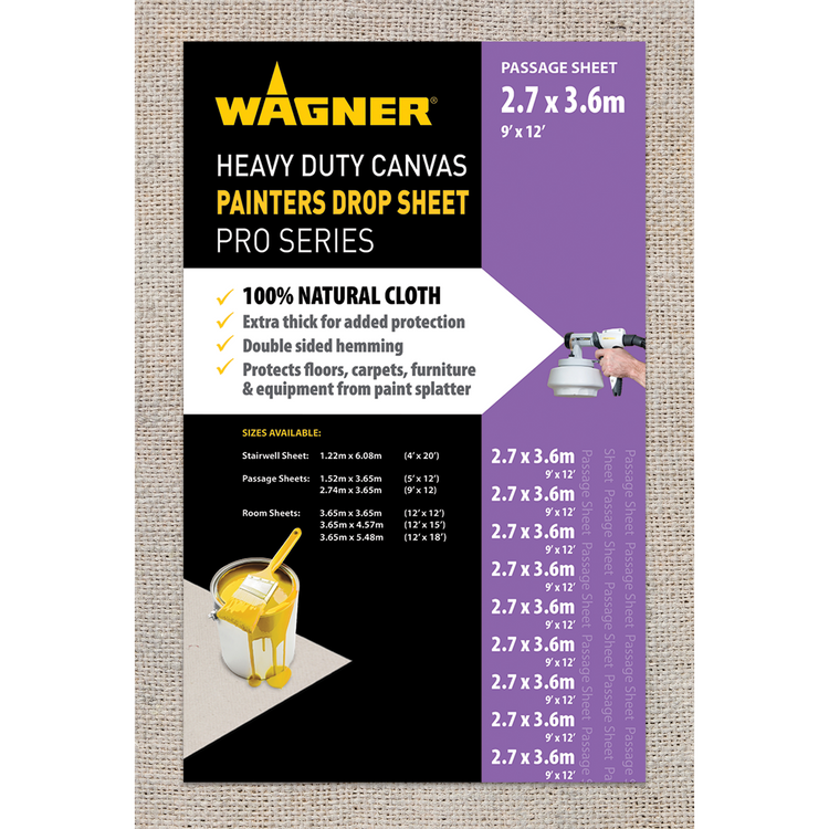 Wagner Heavy Duty Canvas Drop Sheet - 3.65 x 2.74m