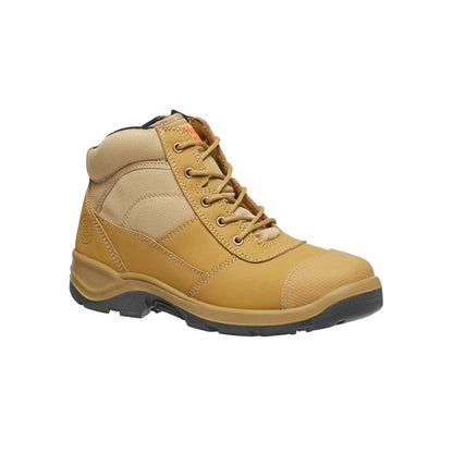 Hard Yakka Wheat Utility Side Zip Safety Boots Size 8 Steel Toe Comfort