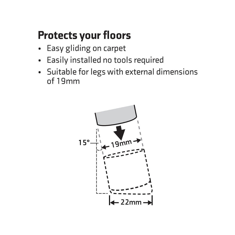 Surface Gard Chair Tips 19mm 4 Pack