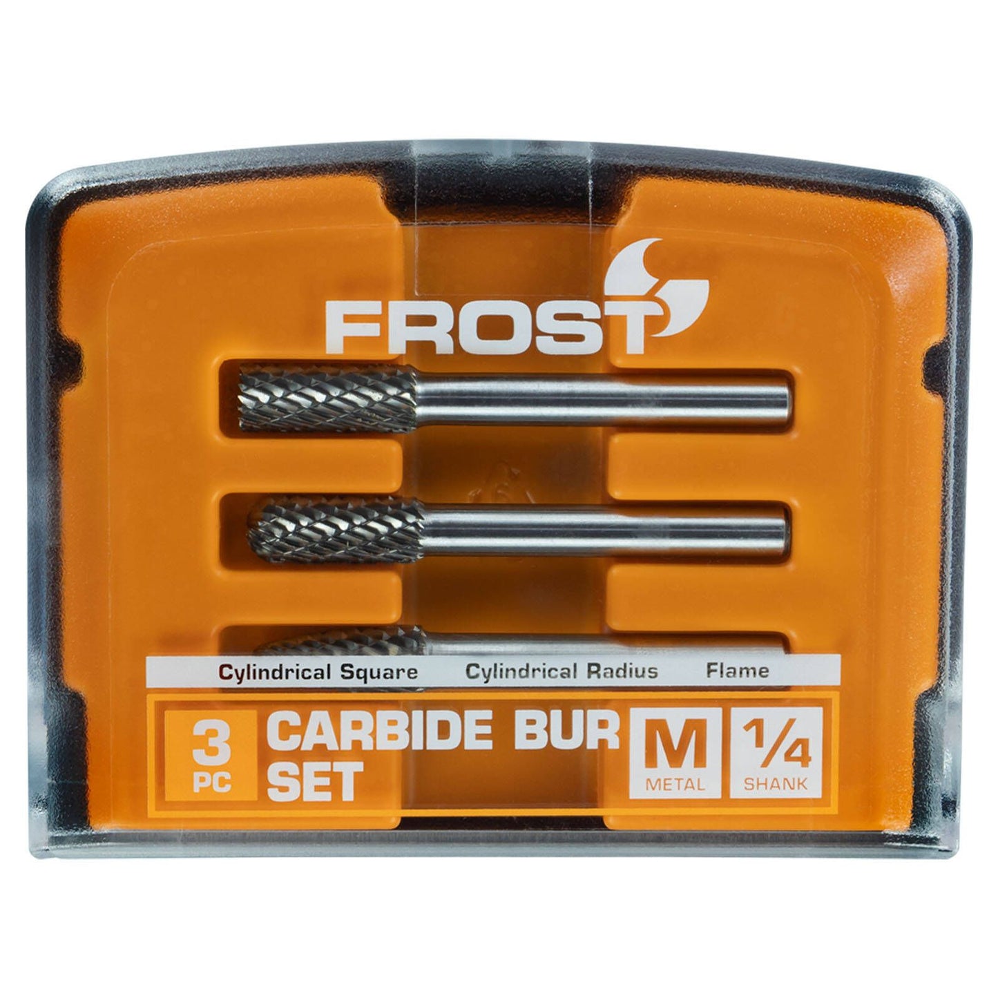 Frost Grinder Accessory Carbide Burr Set - 3 Piece - 1/4" Shank