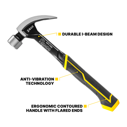 Kango Anti Vibe Steel Claw Hammer - 24oz - 350mm