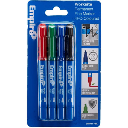 Empire Fine Marker Pens - 4 Pack - Non-Toxic - Quick Dry