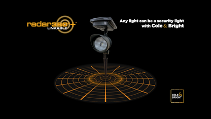 Cole Bright Solar Radar 360 Linkable Bauer Post Light - 100lm - 170 x 450mm