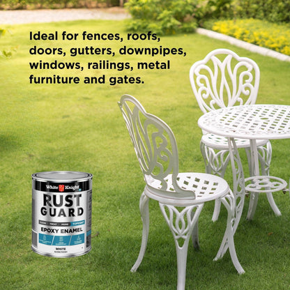 White Knight Rust Guard Epoxy Enamel Paint - 1L - White Gloss
