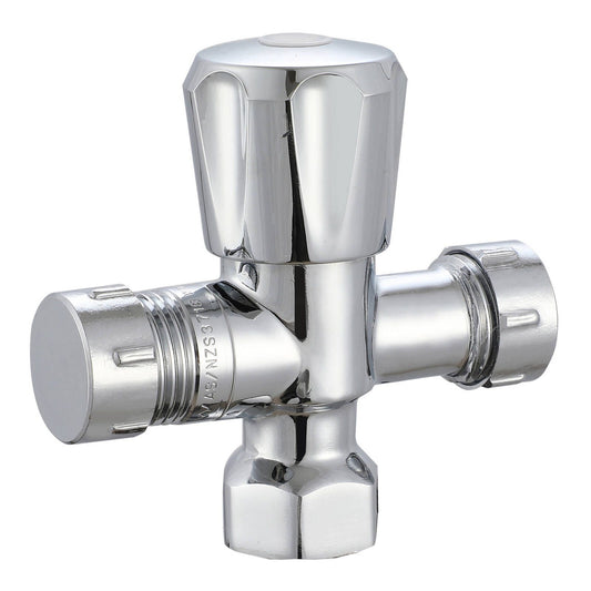 Evekare Chrome Double Mini Cistern Stop Tap - 15 x 15mm