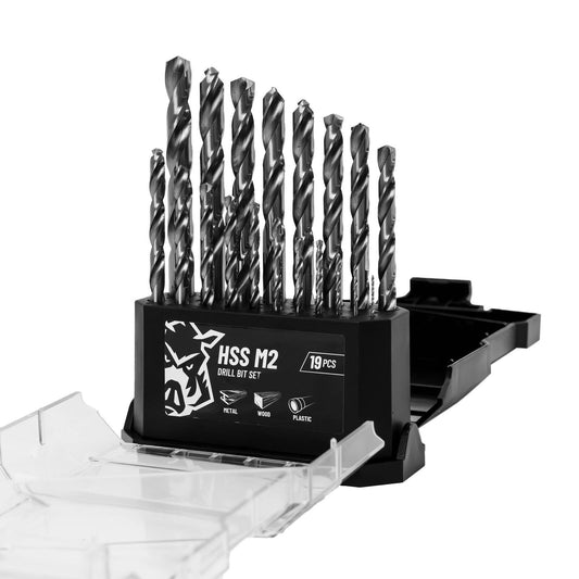 Full Boar HSS M2 Drill Bit Set - 19 Piece
