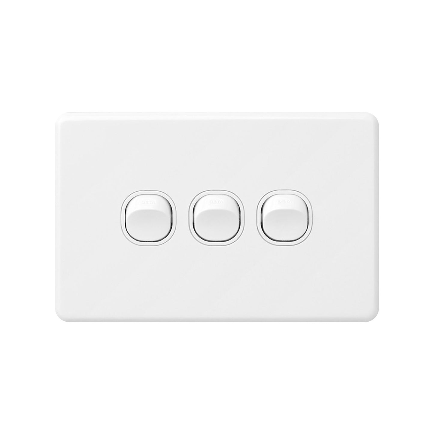 Deta X6 White Triple Switch - 3 Gang