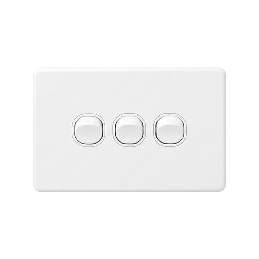 Deta X6 White Triple Switch - 3 Gang