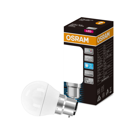 Osram Fancy Round BC LED Light Globe - 4.9W - 470lm - 6500K