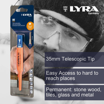 Lyra Blue Deep Hole Permanent Construction Marker - 1mm - 35mm