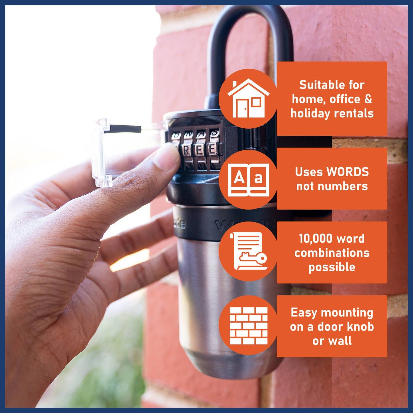 Wordcode Portable Key Safe - 195 x 205mm