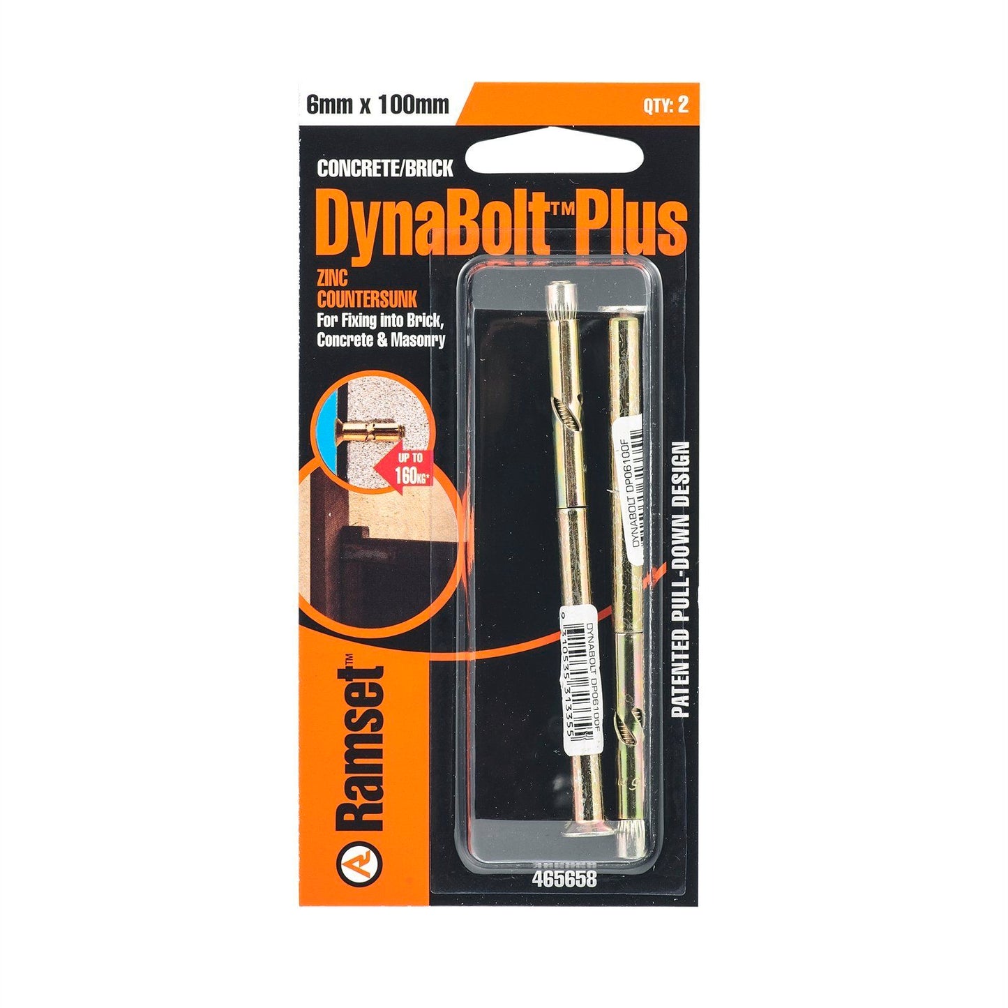 Ramset Dynabolt Plus - 6 x 100mm - 2 Pack