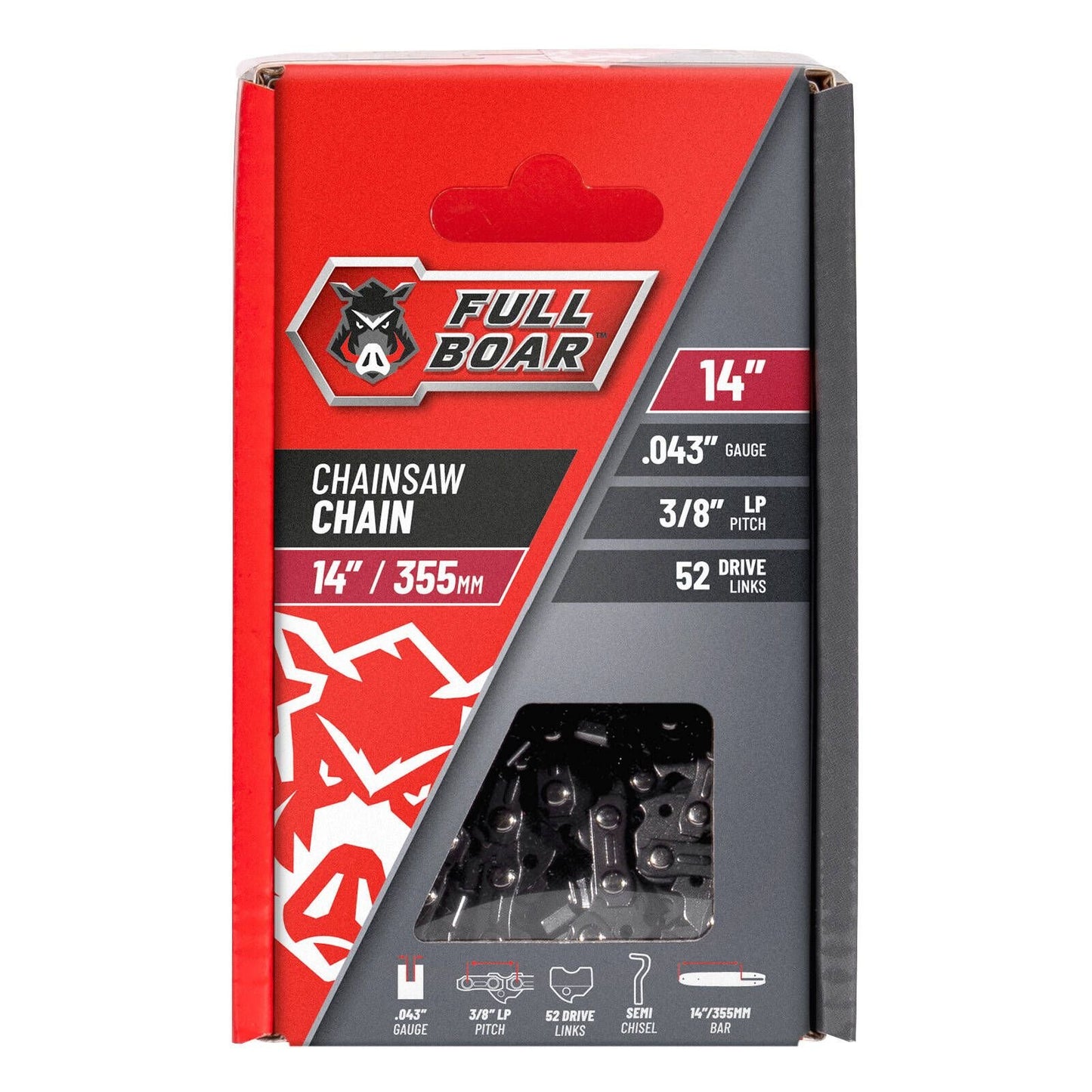 Full Boar Chainsaw Chain - 14" - 355mm - 52 Drive Links