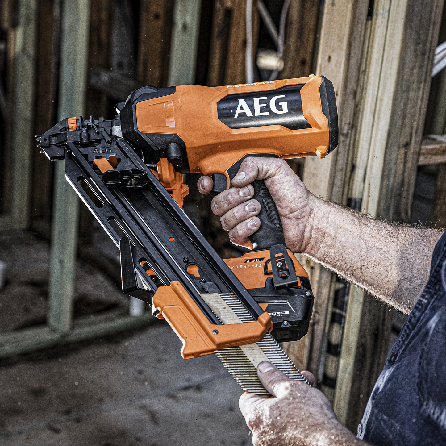 AEG F-RAPID Framing Nailer Kit - 10GA - 5Ah