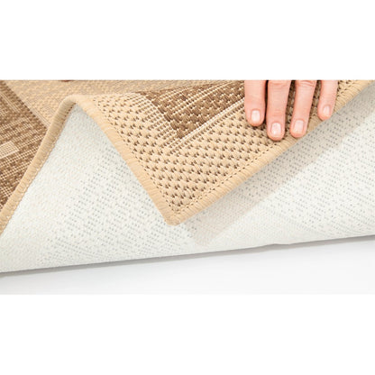 Hufflett Ceduna 200 x 285cm Bone Border Polypropylene Rug Flat Weave