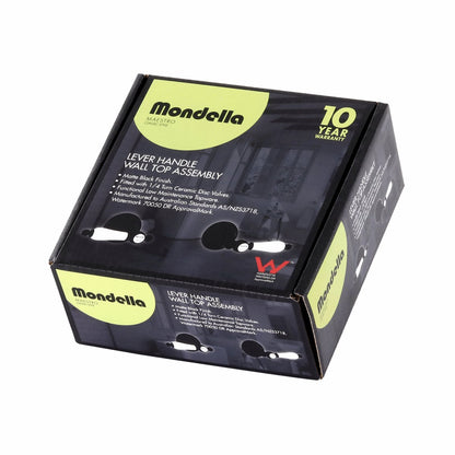 Mondella Maestro Black Wall Top Assembly Lever Handle - 400mm Brass - Low Maintenance