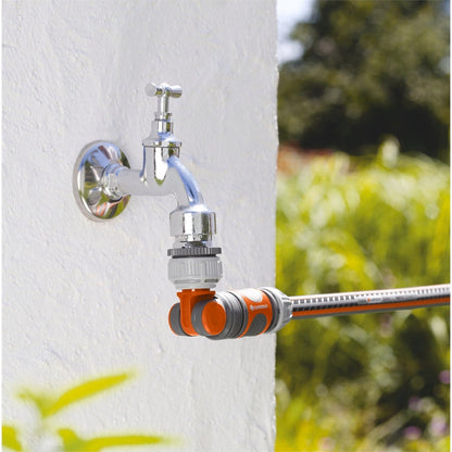 Gardena 13mm Angled Swivel Tap Connector - High Grade Plastic - Durable