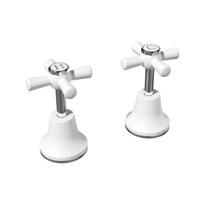 Ezyfix White Classic Basin Sink Set - Brass - 190mm - DIY Easy Install