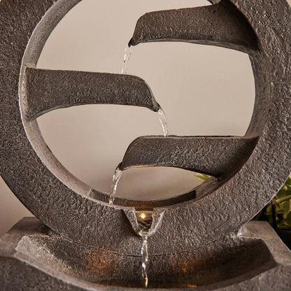 Northcote Pottery Symphonic Circles Water Feature - 34 x 17 x 48cm