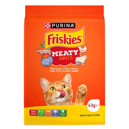 Friskies Adult Meaty Grills Dry Cat Food - 6kg