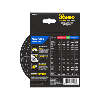 Kango Segmented Diamond Saw Blade - 115mm - Diamond - Dry Cutting