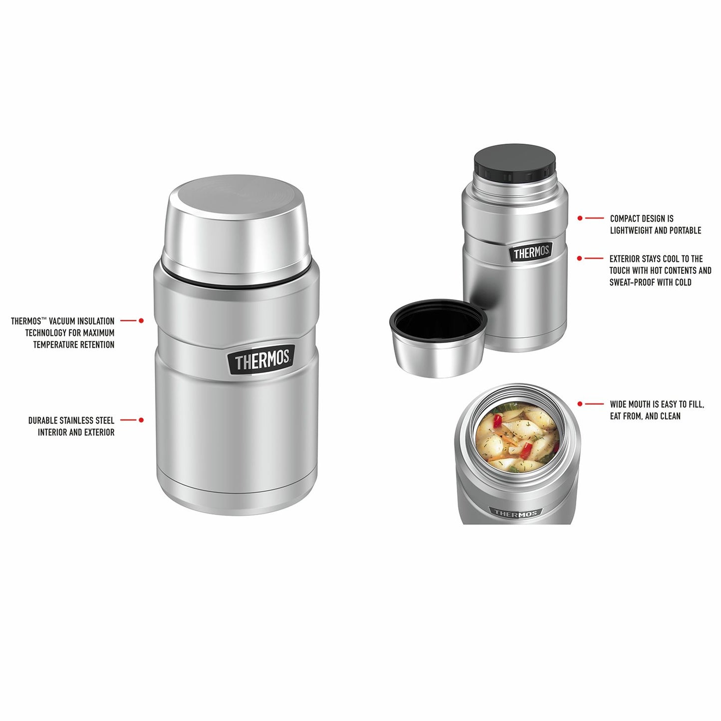 Thermos Stainless King Vacuum Insulated Food Jar - 710ml