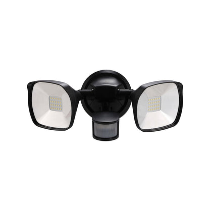 Solar Magic Twin Head Solar Security Light - 2000lm - Black