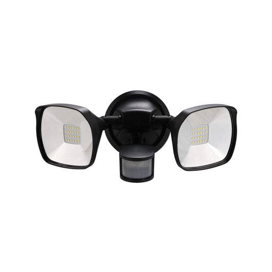 Solar Magic Twin Head Solar Security Light - 2000lm - Black