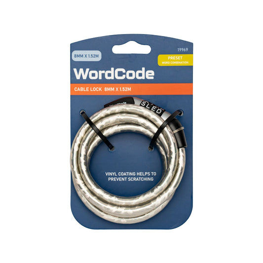 Wordcode Braided Cable Combination Bikelock - 8mm x 1.52m