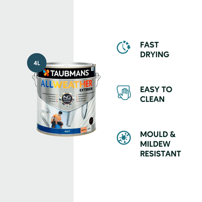Taubmans All Weather Exterior Paint - 4L - Neutral - Matt
