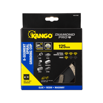 Kango Spiral Diamond Grinding Cup - 125mm - 8 Segment